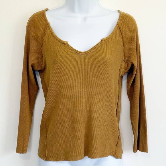 We The Free Scoop Neck Long Sleeve Top Womens Large - Picture 1 of 6